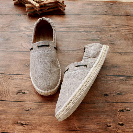 【买麻鞋，雅路人】防脚臭，春季新款雅路人手工千层底布鞋亚麻底男鞋四季鞋棉麻休闲布鞋YQ-08 商品图0