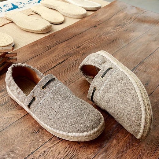 春季新款雅路人纯手工千层底布鞋亚麻底男鞋四季鞋棉麻休闲布鞋yq08