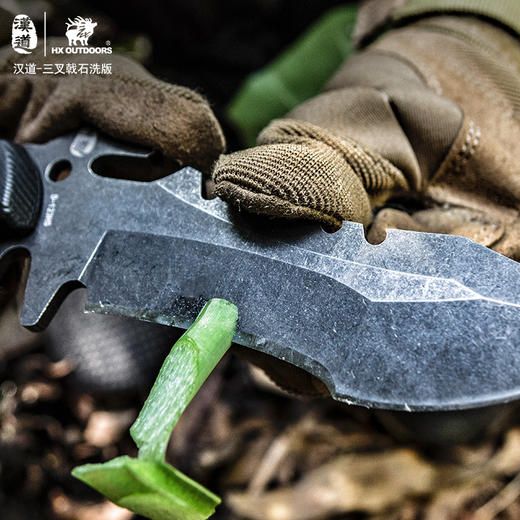 汉道【三叉戟石洗版】户外战术高硬度直刀潜水刀野外求生军刀防身户外小刀 商品图5