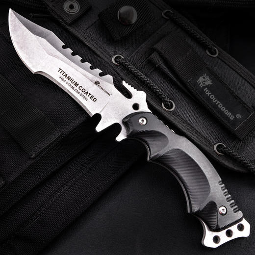 汉道【三叉戟石洗版】户外战术高硬度直刀潜水刀野外求生军刀防身户外小刀 商品图6