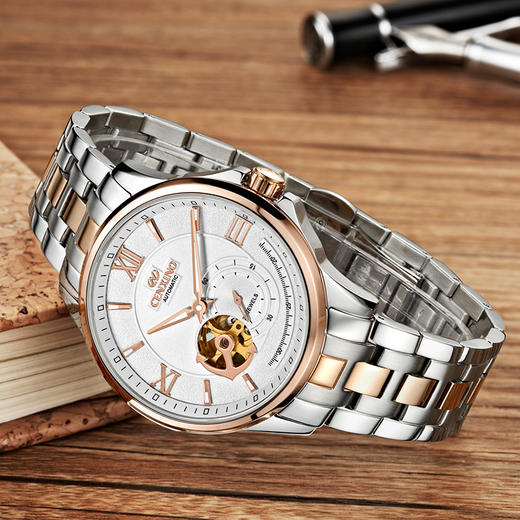 卡斯诺cenxino表时尚男表全自动机械男士手表钢带防水男士腕表g8033