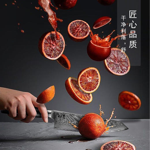 汉道-【凤翎厨师刀】大马士革钢刀菜刀切菜刀切肉刀切片刀厨师刀家用厨房刀具 商品图1