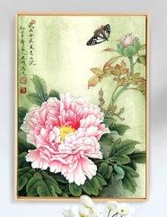 新中式花开富贵牡丹竖版装饰挂画B130 商品图3
