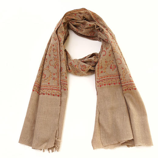 100cm 满绣 克什米尔pashmina羊绒围巾