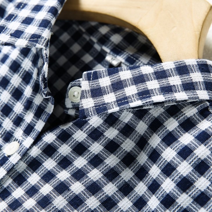 女士休闲时尚百搭舒适简约柔软亲肤格纹长袖衬衫011152