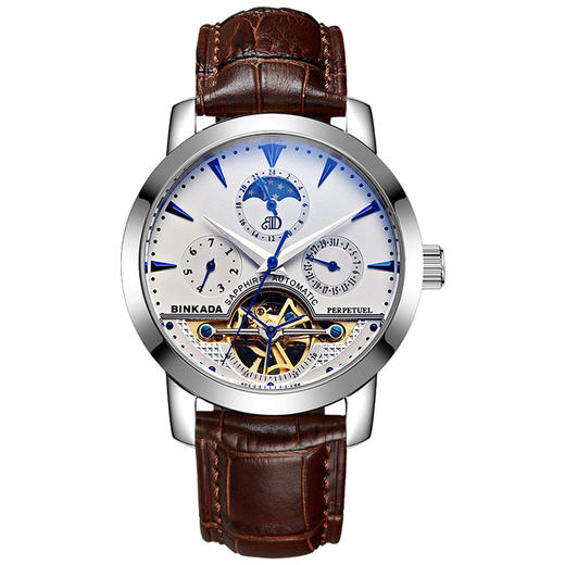 宾卡达（BINKADA）男士手表全自动机械表运动男表镂空飞轮多功能防水夜光7056 商品图2