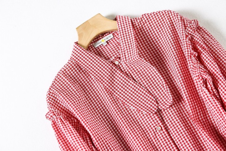 女士休闲时尚百搭舒适简约优雅柔软亲肤个性斜条纹印花衬衫011175