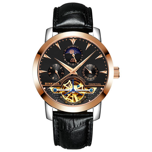 宾卡达（BINKADA）男士手表全自动机械表运动男表镂空飞轮多功能防水夜光7056 商品图1