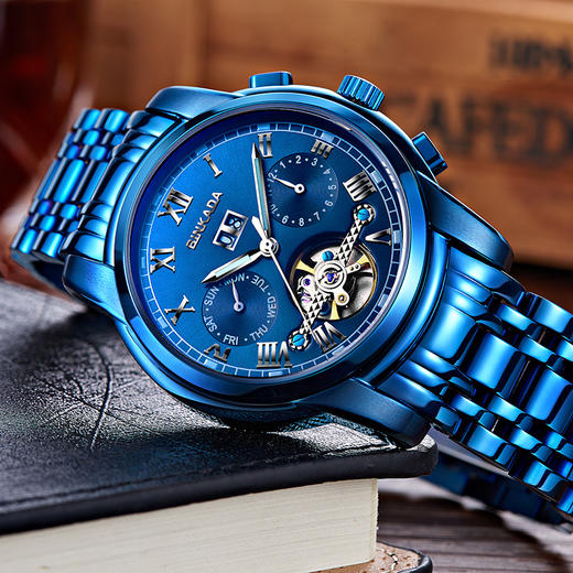 男表 全自动镂空机械表 商务防水夜光多功能男士手表7062l