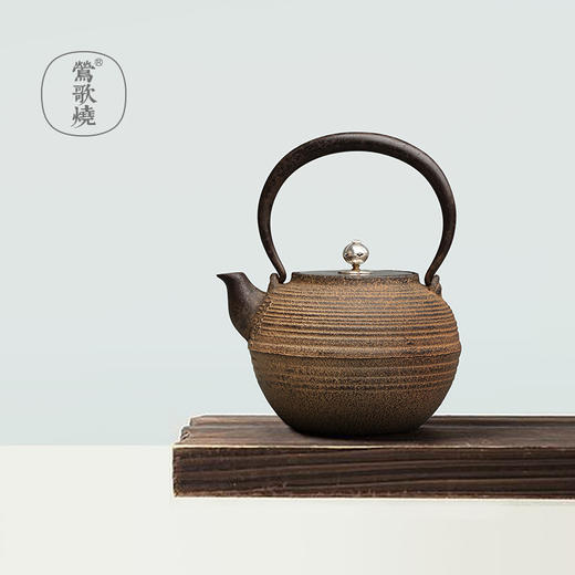 【莺歌烧旗舰店】清光堂定制 筋入银摘小铁壶 商品图1