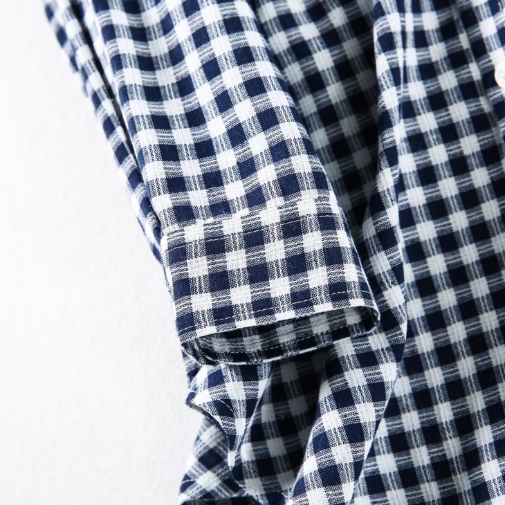 女士休闲时尚百搭舒适简约柔软亲肤格纹长袖衬衫011152