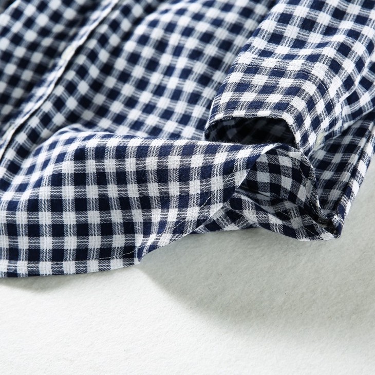 女士休闲时尚百搭舒适简约柔软亲肤格纹长袖衬衫011152