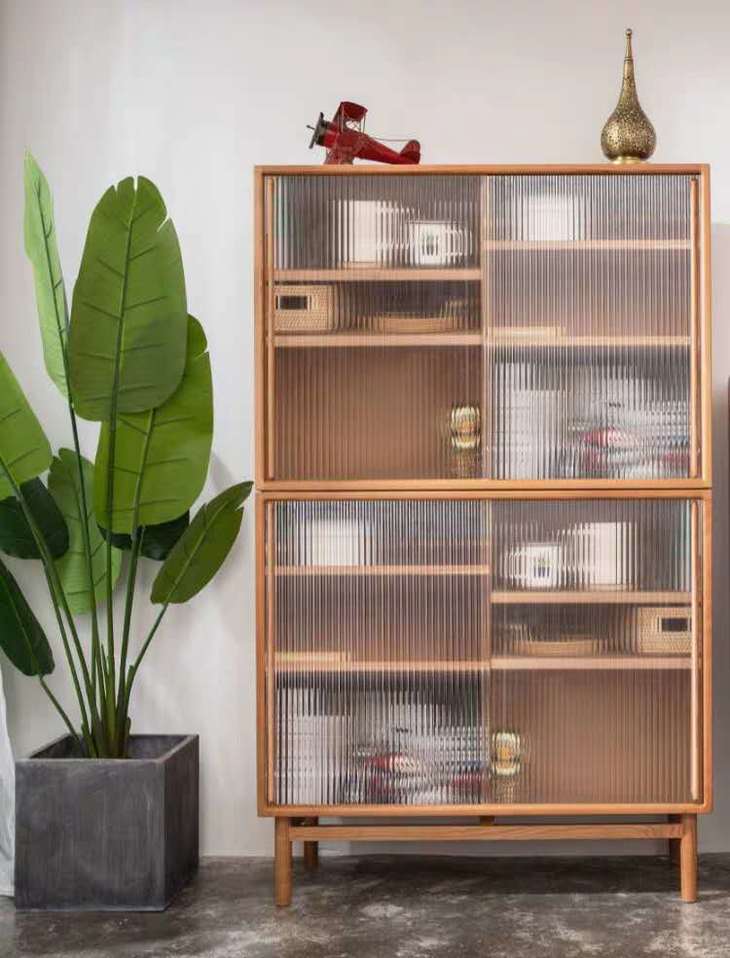 等等几木知否收藏柜樱桃木实木玻璃展示柜北欧日式书柜原创设计