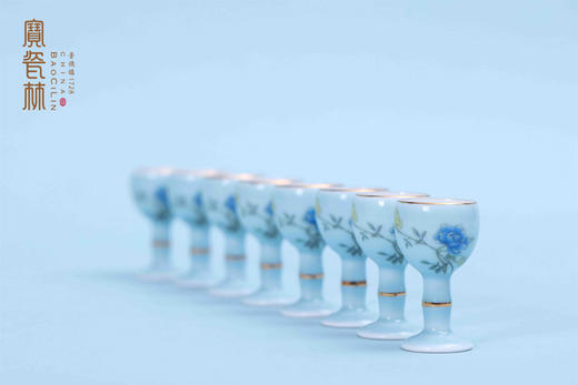 宝瓷林天青玉堂春酒具一壶八杯 商品图1