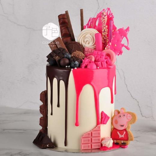 （C023）Couleur Violet 小猪佩奇双色巧克力乳酪霜蛋糕【特高款】 商品图1