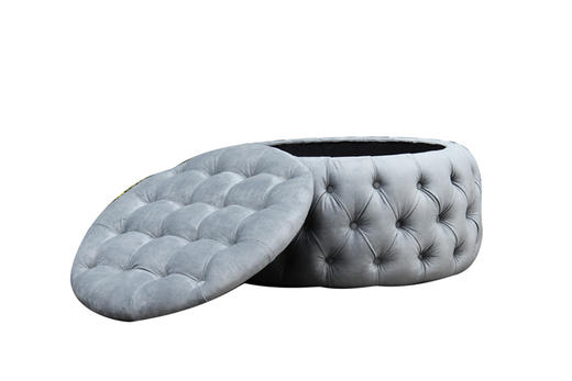 NS家居nsfurniture软包布艺拉点丝绒储物凳茶几脚凳矮凳NSOT-6134-M1 商品图3