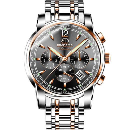 宾卡达男士手表大表盘机械表全自动时尚镂空防水夜光休闲潮流男表8007