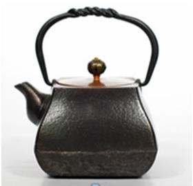 铸铁茶壶铁壶方壶0.6L泡茶壶手工铸造