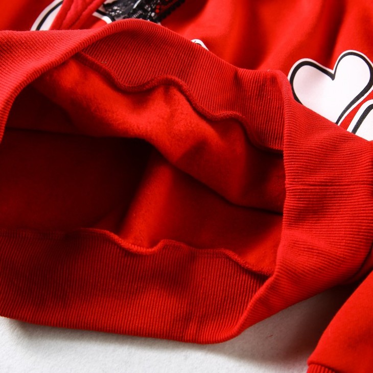 女士新款时尚舒适休闲不规则微喇袖宽松连连帽卫衣011329