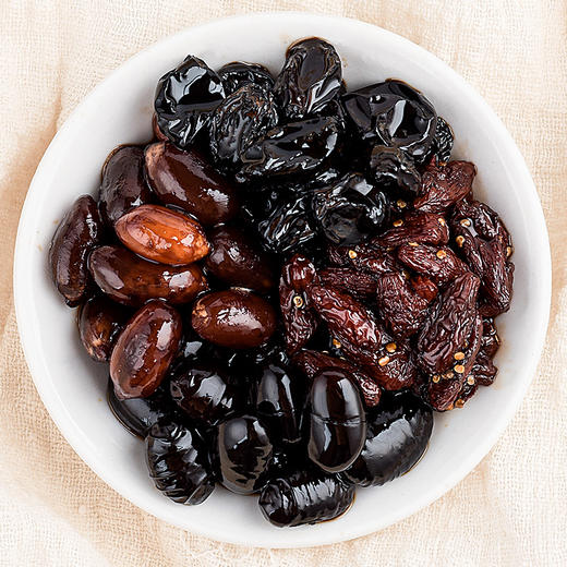 【美和居-醋泡四宝】醋泡黑豆花生黑加仑枸杞150gx4瓶礼盒装 商品图3