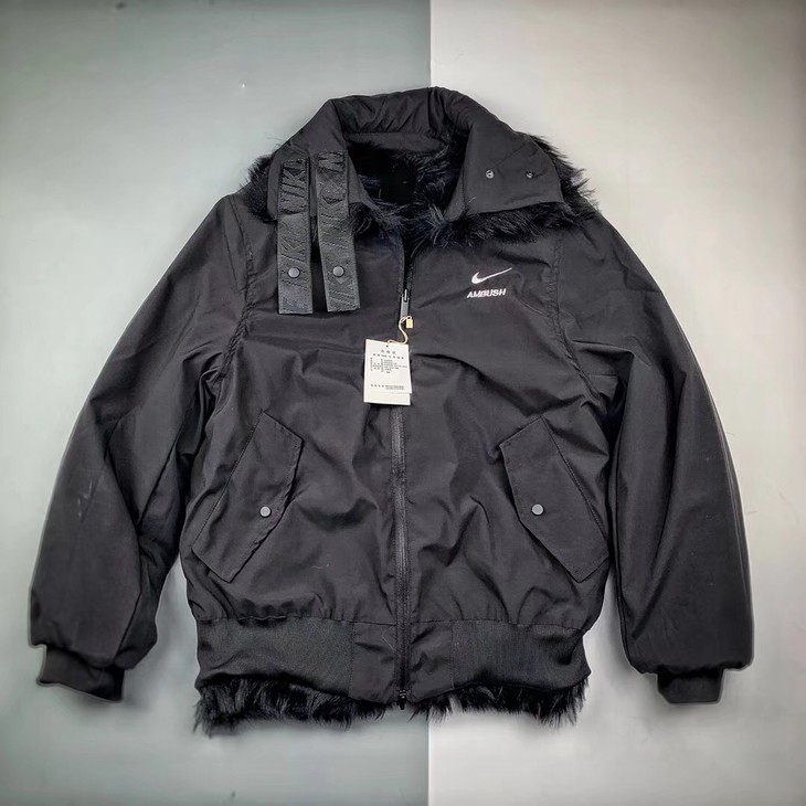 nikexambushnrgjacket18aw联名限量皮草双面夹克