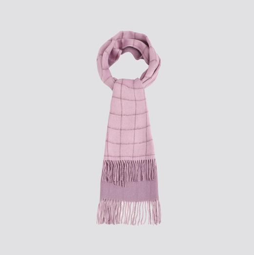 CESARE BRUNI品牌，优雅羊绒羊毛双面双色水波纹流苏围巾  C0699 商品图5