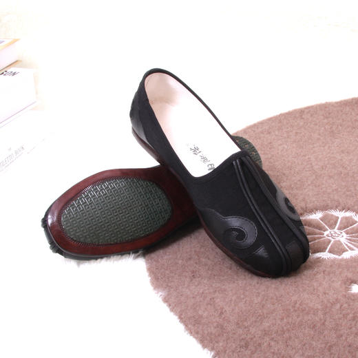 内联升男鞋手工单鞋镶芯皮底礼盒皮便鞋云头洒鞋7312A 商品图0