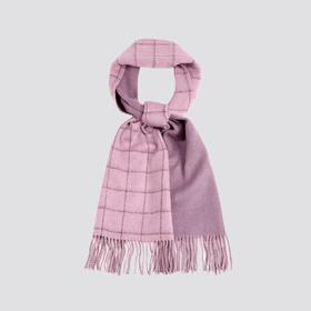 CESARE BRUNI品牌，优雅羊绒羊毛双面双色水波纹流苏围巾  C0699