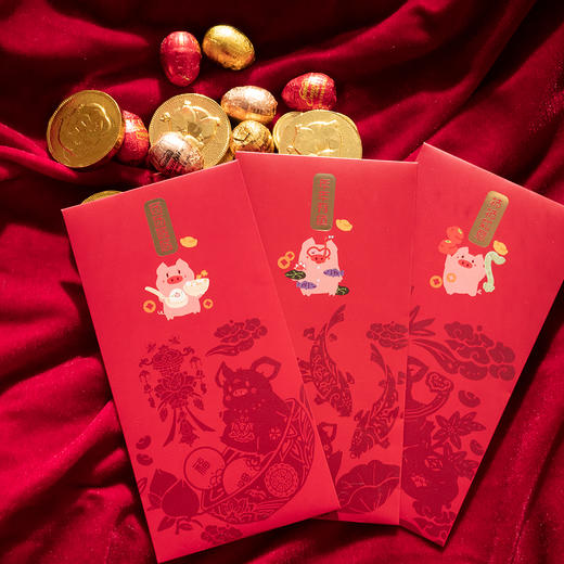 博物小馆原创猪年大吉系列新年红包静电贴窗花