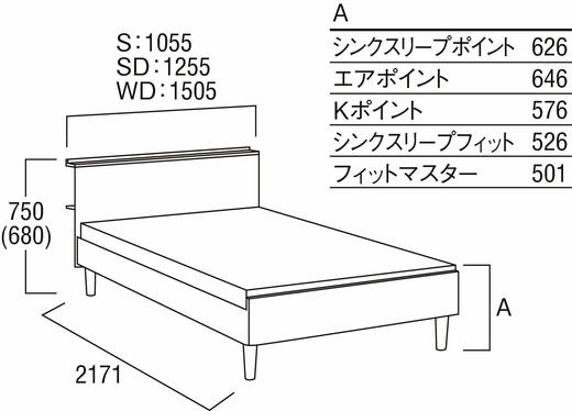 Karimoku 半双人床架产品代码：NU36M1MH-U 商品图1