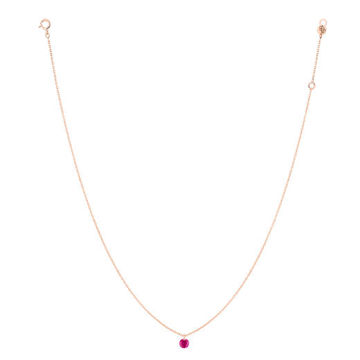 北京仓｜La Brune et La Blonde-7月生辰石-0.3克拉红宝石 18k玫瑰金项链［法国设计师］ 商品图3