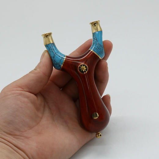 扁皮迷你小弹弓 | 绿松石实木贴片弹弓