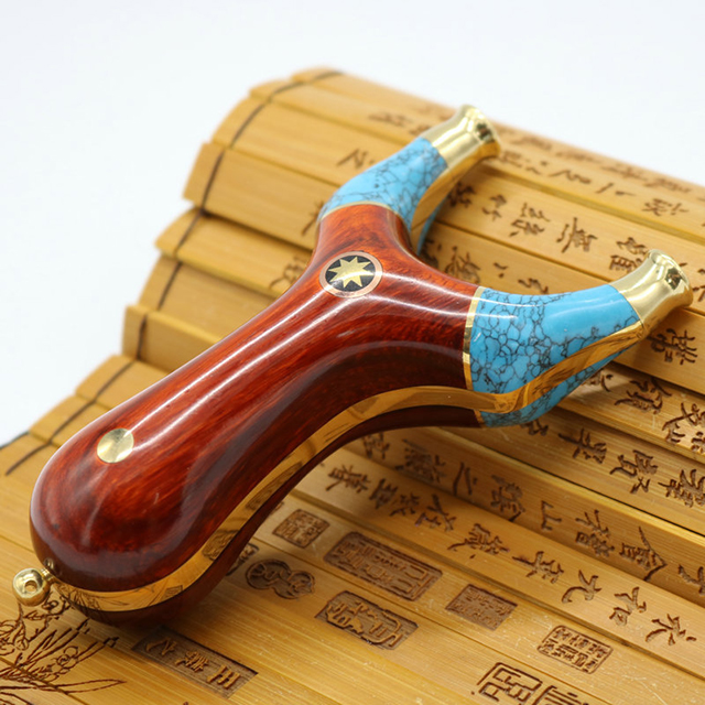 扁皮迷你小弹弓 | 绿松石实木贴片弹弓