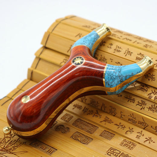 扁皮迷你小弹弓 | 绿松石实木贴片弹弓 商品图0