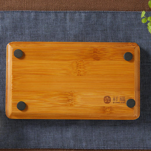 祥福丨竹制茶意盘茶巾托盘1壶1杯小茶盘少量储水