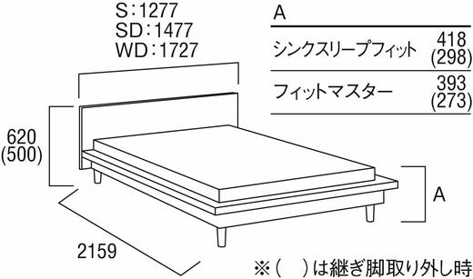 Karimoku 半双人床架产品代码：NU71M6XK-Q 商品图1