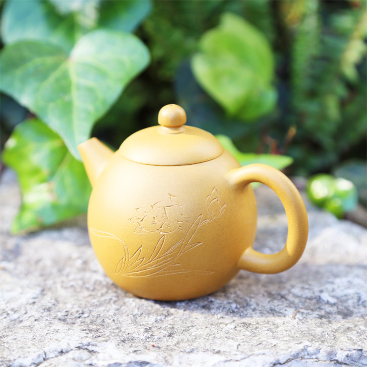 玉面檀心小婵娟黄泥壶
