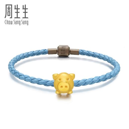 周生生黄金足金串珠手绳小胖猪转运珠 商品图0