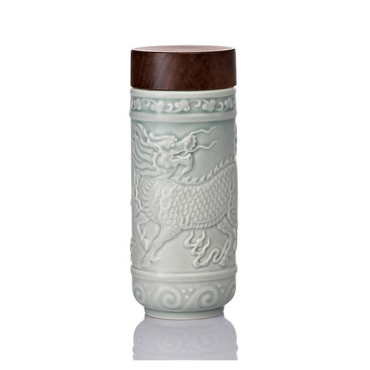 麒麟献瑞随身杯（木纹盖）330ml双层 商品图1