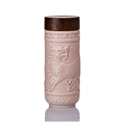 麒麟献瑞随身杯（木纹盖）330ml双层 商品图3