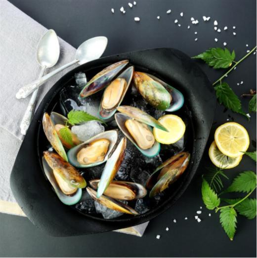 新西兰青口贝半壳熟冻1kg3044只盒原装进口