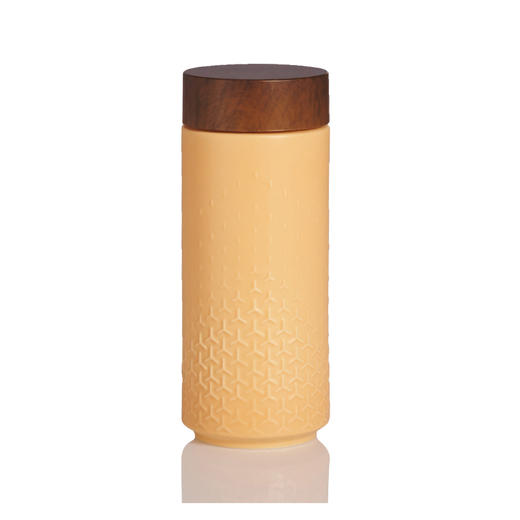 心有灵犀（B款）木纹盖随身杯 双层330ml 商品图0