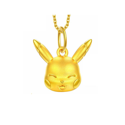 潮宏基精灵宝可梦皮卡丘黄金项链吊坠足金手绳转运珠