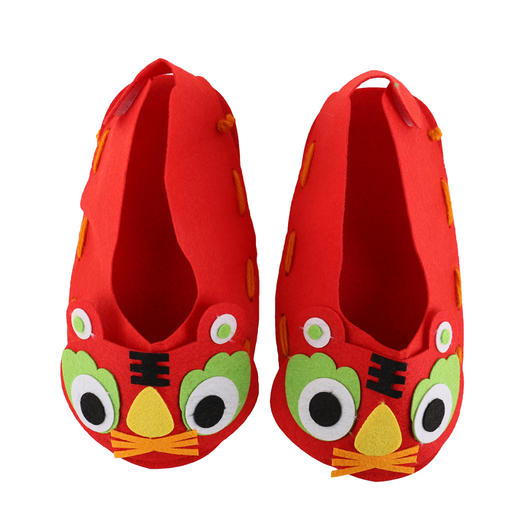 儿童中国风手工diy虎头鞋 幼儿园自制布艺鞋子缝制美劳材料（可做两只鞋子） 商品图1