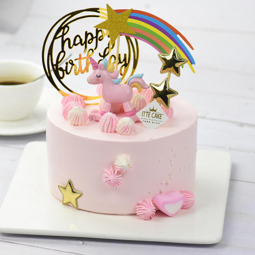 【独角兽（粉）】酸奶油  可爱卡通  水果蛋糕 商品图3