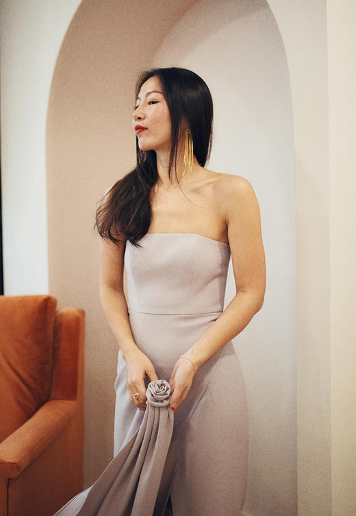 AtelierMissLu / Yvonne 香芋紫可卸肩披抹胸礼服 商品图4