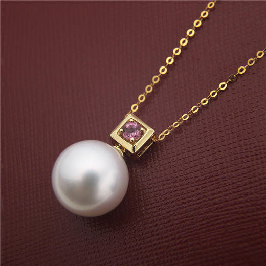 红色碧玺 南洋白珠项链耳环套装 商品图2