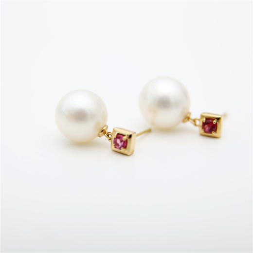 红色碧玺 南洋白珠项链耳环套装 商品图8