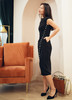 AtelierMissLu / Viola 光泽黑一字肩珍珠连身裙 商品缩略图7