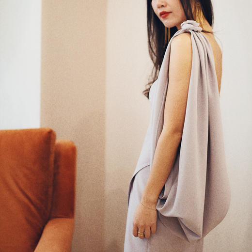 AtelierMissLu / Yvonne 香芋紫可卸肩披抹胸礼服 商品图2